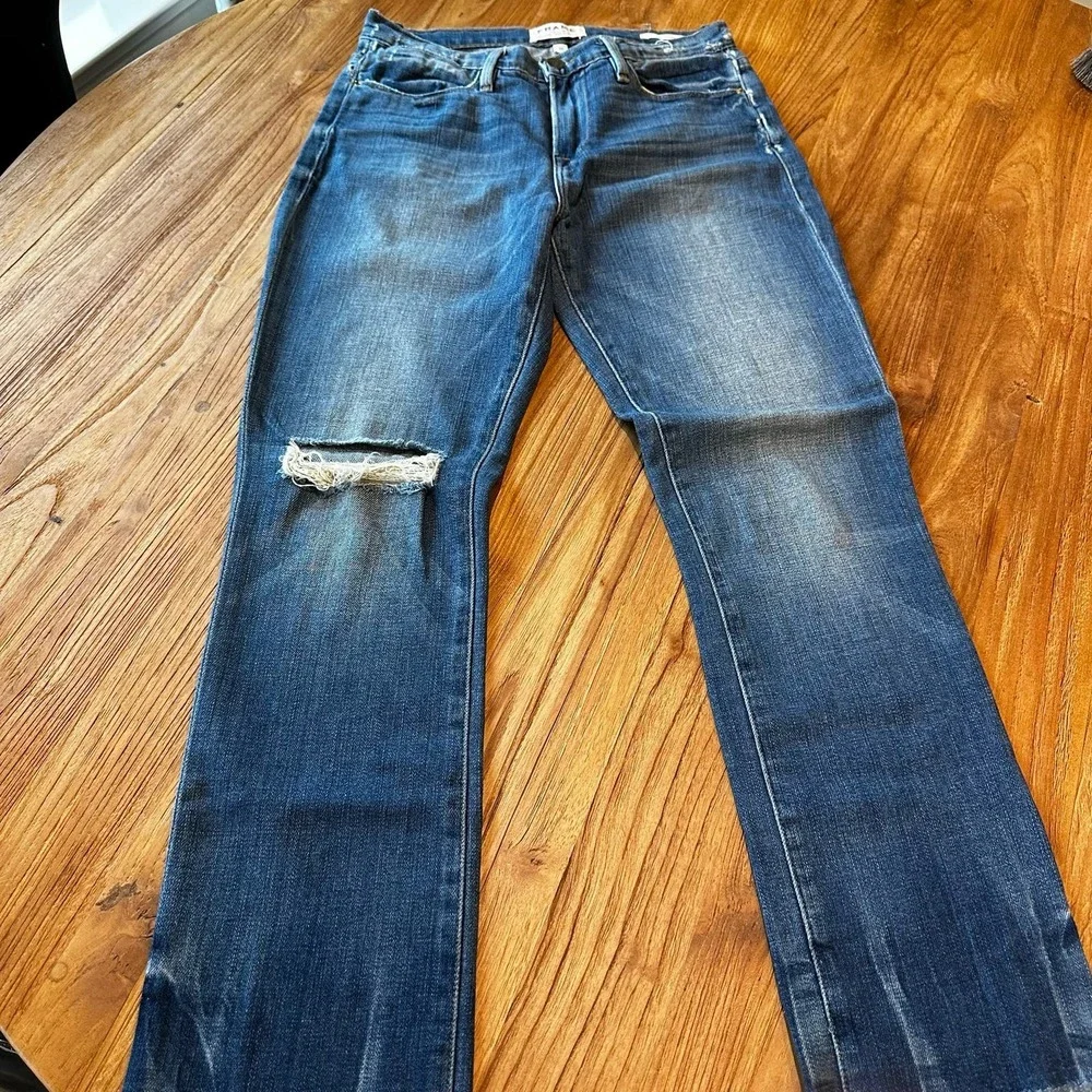 Frame Women’s Le High Straight Leg‎ Merriweather Distressed Denim Jeans